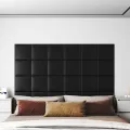 Panneaux muraux 12 pcs Noir 30x30 cm Similicuir 1,08 m²