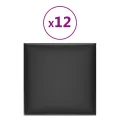 Panneaux muraux 12 pcs Noir 30x30 cm Similicuir 1,08 m²