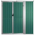 Abri à outils de jardin vert 161x89x161 cm acier galvanisé