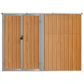 Abri à outils de jardin marron 225x89x161 cm acier galvanisé