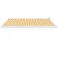 Auvent rétractable jaune et blanc 3,5x2,5 m tissu et aluminium