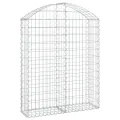 Panier de gabions arqué 100x30x120/140 cm Fer galvanisé