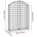Panier de gabions arqué 100x30x120/140 cm Fer galvanisé