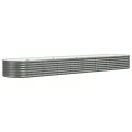 Lit surélevé de jardin Acier enduit de poudre 368x80x36 cm gris