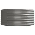 Lit surélevé de jardin Acier enduit de poudre 368x80x36 cm gris