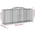 Panier de gabions arqué 300x50x120/140 cm Fer galvanisé