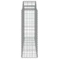 Paniers à gabions arqués 2 pcs 200x50x120/140 cm Fer galvanisé