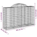 Paniers à gabions arqués 2 pcs 200x50x120/140 cm Fer galvanisé