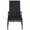 Chaises longues avec repose-pied 2 pcs Résine tressée Gris