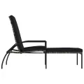 Chaises longues avec repose-pied 2 pcs Résine tressée Gris