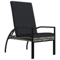Chaises longues avec repose-pied 2 pcs Résine tressée Gris