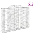 Paniers à gabions arqués 13 pcs 200x30x140/160 cm Fer galvanisé