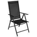 Ensemble à manger de jardin 5 pcs aluminium et textilène noir