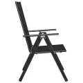 Ensemble à manger de jardin 5 pcs aluminium et textilène noir