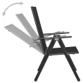 Ensemble à manger de jardin 5 pcs aluminium et textilène noir
