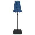 Parasol de jardin à double tête avec LED bleu azuré 316x240 cm