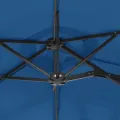 Parasol de jardin à double tête avec LED bleu azuré 316x240 cm