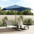 Parasol de jardin avec mât en bois bleu azuré 300x300x273 cm