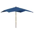 Parasol de jardin avec mât en bois bleu azuré 300x300x273 cm