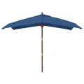 Parasol de jardin avec mât en bois bleu azuré 300x300x273 cm
