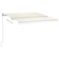Auvent manuel rétractable avec LED 450x350 cm Crème