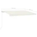 Auvent manuel rétractable avec LED 450x350 cm Crème