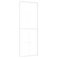 Porte coulissante Verre ESG dépoli et aluminium 76x205 cm Blanc