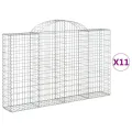 Paniers à gabions arqués 11 pcs 200x30x120/140 cm Fer galvanisé