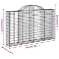 Paniers à gabions arqués 11 pcs 200x30x120/140 cm Fer galvanisé