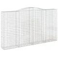 Paniers à gabions arqués 4 pcs 400x50x220/240 cm Fer galvanisé