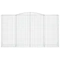 Paniers à gabions arqués 4 pcs 400x50x220/240 cm Fer galvanisé