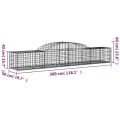 Paniers à gabions arqués 7 pcs 300x50x40/60 cm fer galvanisé