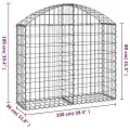 Panier de gabions arqué 100x30x80/100 cm Fer galvanisé