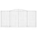 Paniers à gabions arqués 9 pcs 400x50x180/200 cm Fer galvanisé