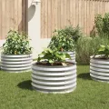 Lit surélevé de jardin 80x80x44 cm Acier galvanisé Argenté