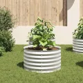 Lit surélevé de jardin 80x80x44 cm Acier galvanisé Argenté