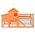Poulailler marron 186,5x58,5x113 cm bois massif de pin
