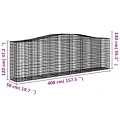 Paniers à gabions arqués 7 pcs 400x50x120/140 cm Fer galvanisé