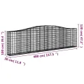 Panier de gabions arqué 400x30x100/120 cm Fer galvanisé