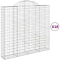 Paniers à gabions arqués 18 pcs 200x50x180/200 cm Fer galvanisé