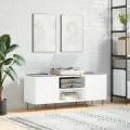 Armoire à disques blanc 121x38x48 cm bois d'ingénierie