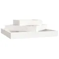 Jardinière Blanc 83x83x27 cm Bois massif de pin
