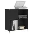 Armoire à disques noir 84,5x38x89 cm bois d'ingénierie