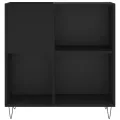 Armoire à disques noir 84,5x38x89 cm bois d'ingénierie