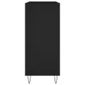 Armoire à disques noir 84,5x38x89 cm bois d'ingénierie