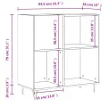 Armoire à disques noir 84,5x38x89 cm bois d'ingénierie