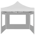 Tente de réception pliable avec parois Aluminium 3x3 m Blanc