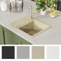 Évier de cuisine Granit Seul lavabo Beige