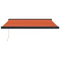 Auvent rétractable orange et marron 3,5x2,5m tissu et aluminium