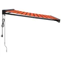 Auvent rétractable orange et marron 3,5x2,5m tissu et aluminium
